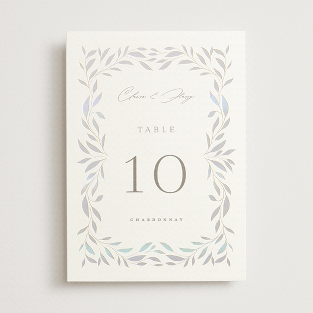 "Clarity" - Gloss-Press® Table Numbers in Cloud by Ana Sharpe - Front