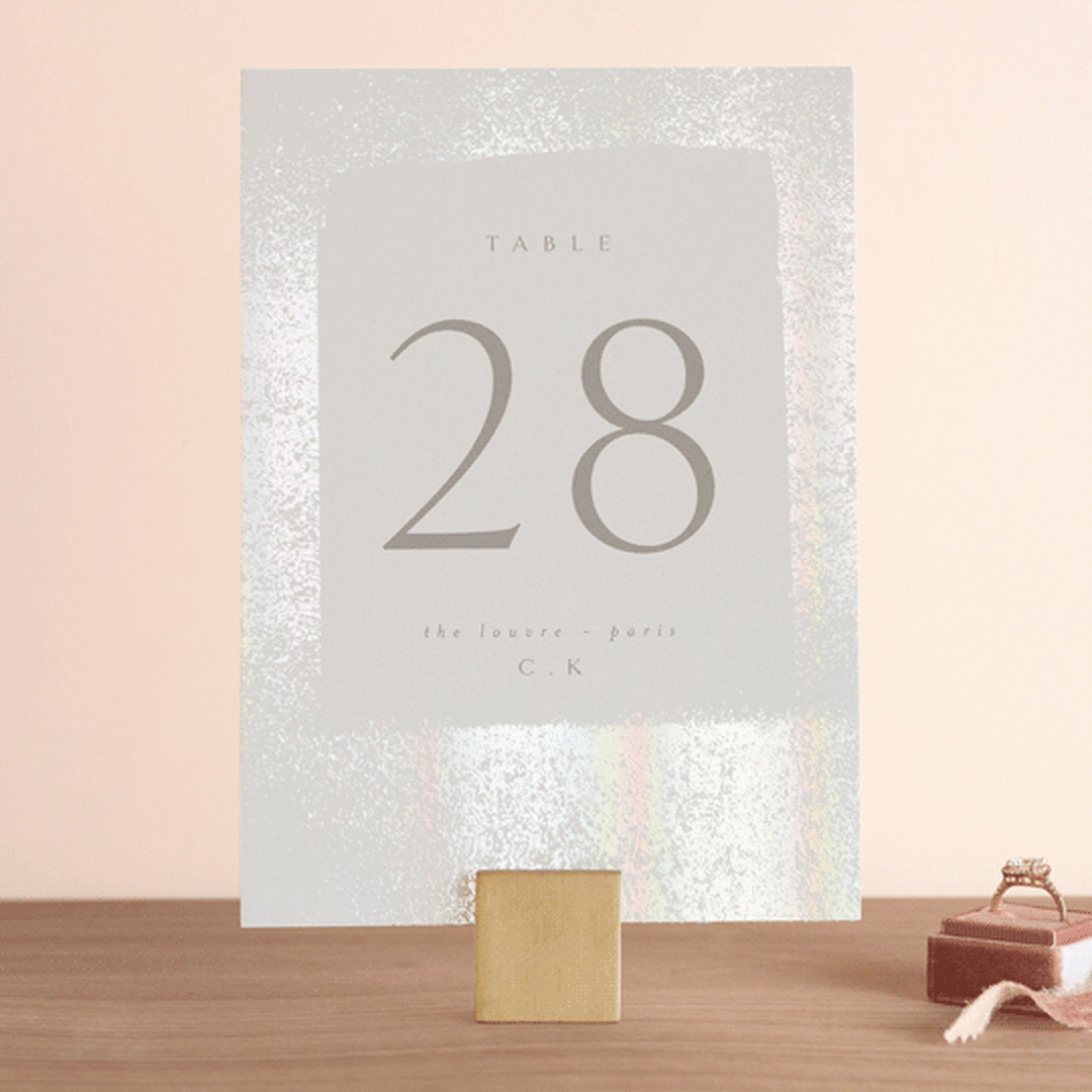 "the mill park" - Gloss-Press® Table Numbers in Opal by Phrosné Barwood - Front