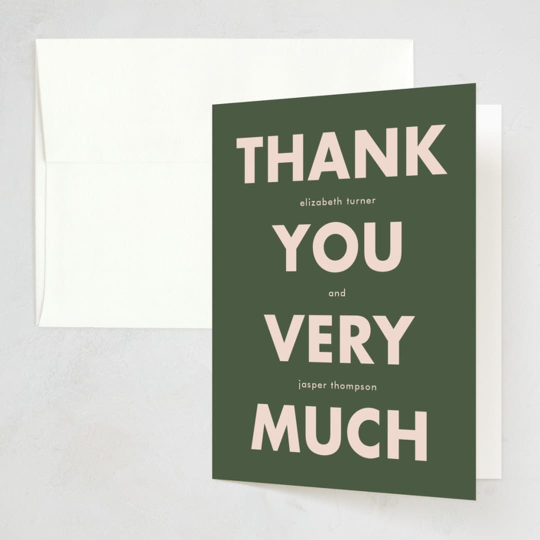"headline" - Party Thank You Cards in Watermelon by Heather Schertzer - Front