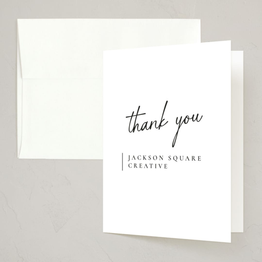 "Opera" - Party Thank You Cards in Tuxedo by Jackie Mangiolino - Front