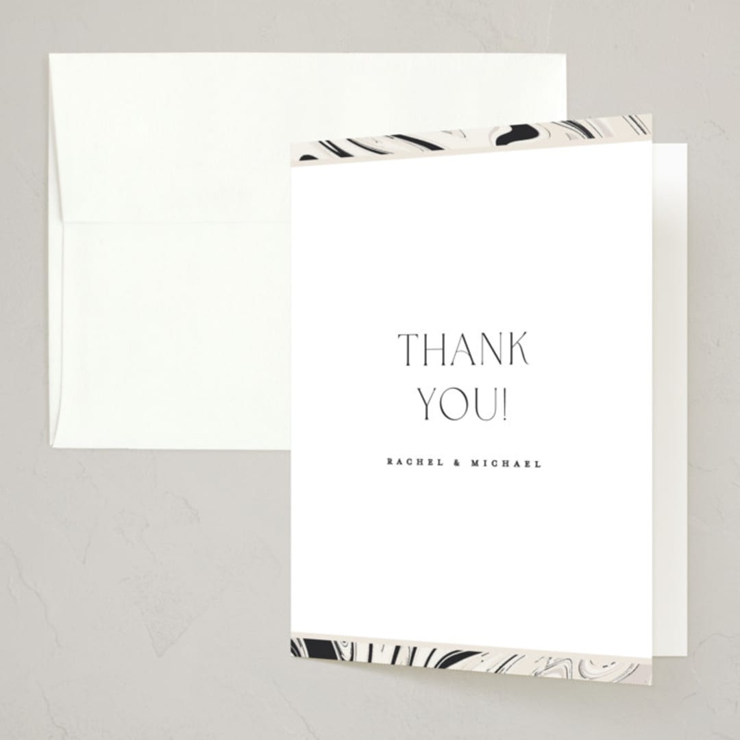 "marbled elegance" - Party Thank You Cards in Dove by Carolyn Nicks - Front