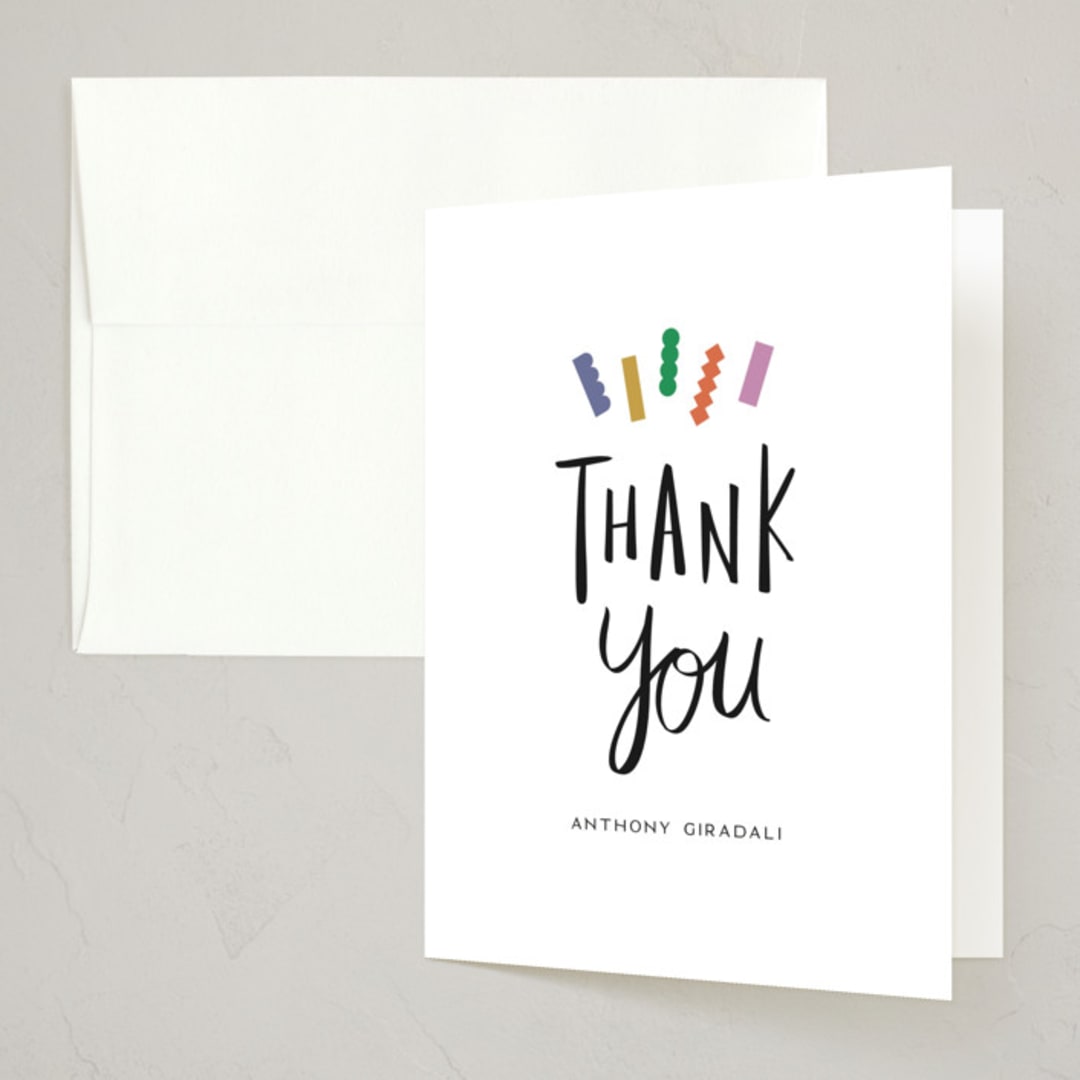 "Good excuses" - Party Thank You Cards in Rainbow by Inkblot Design - Front