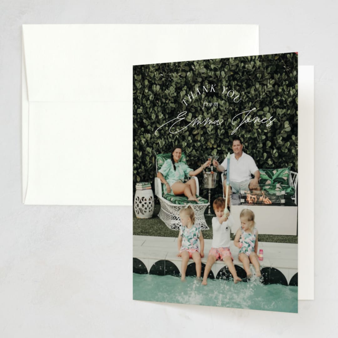 "Relax birthday brunch" - Party Thank You Cards in Clear Blue by Sabrin Deirani - Front