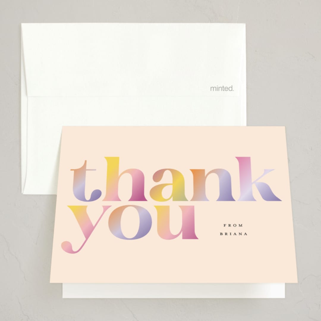 "Gradient Party" - Party Thank You Cards in Fruitcake by Vera Lim - Front