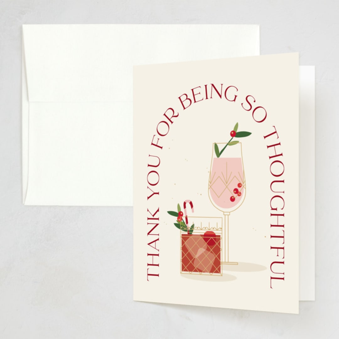 "Holiday Spirits" - Party Thank You Cards in Manhattan by Susan Zinader - Front