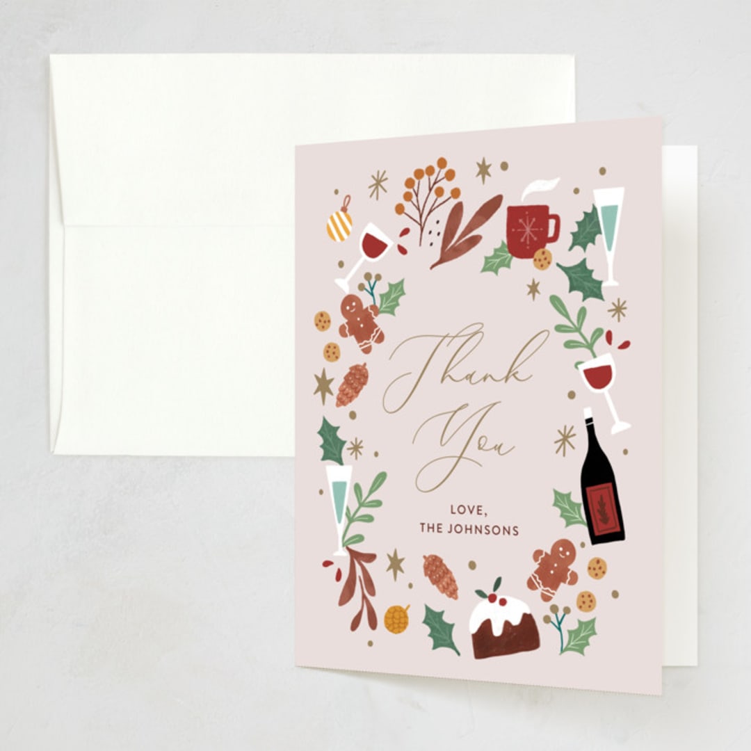 "Toasty party" - Party Thank You Cards in Eggnog by Cindy Chu - Front