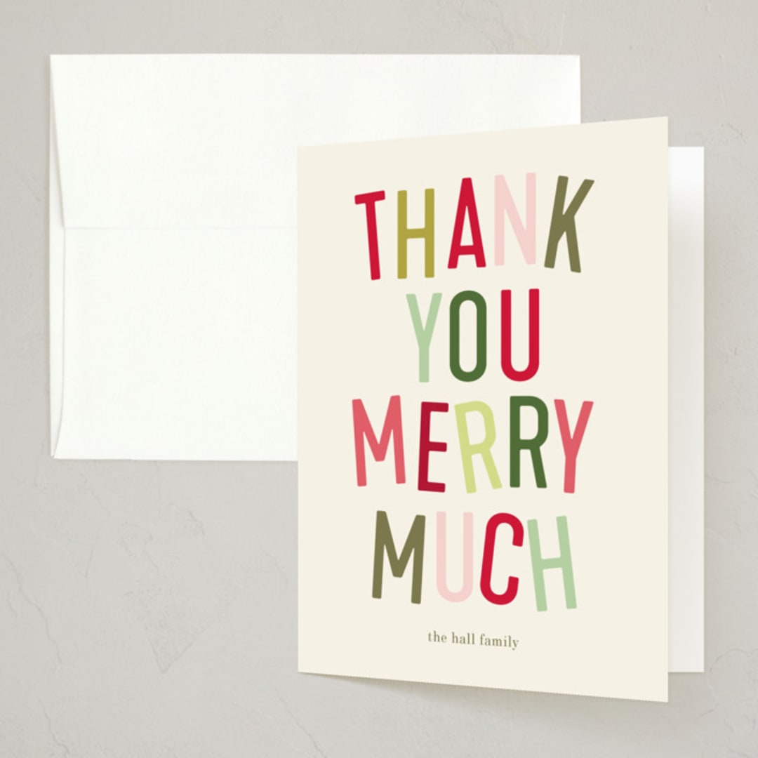 "La Party" - Party Thank You Cards in Ivory by Baumbirdy - Front
