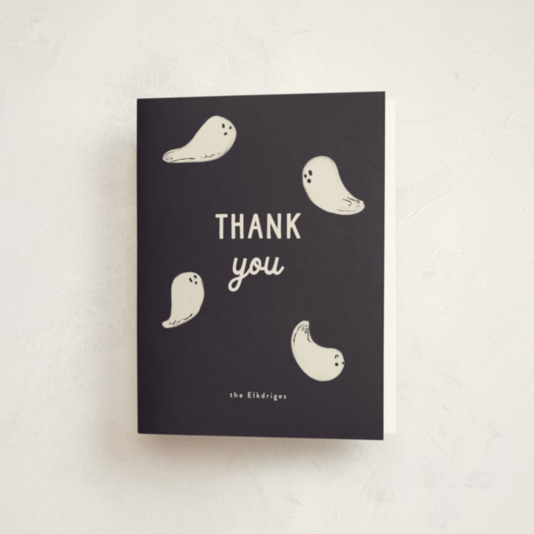 "Ghosts" - Party Thank You Cards in Night by Gwen Bedat - Front