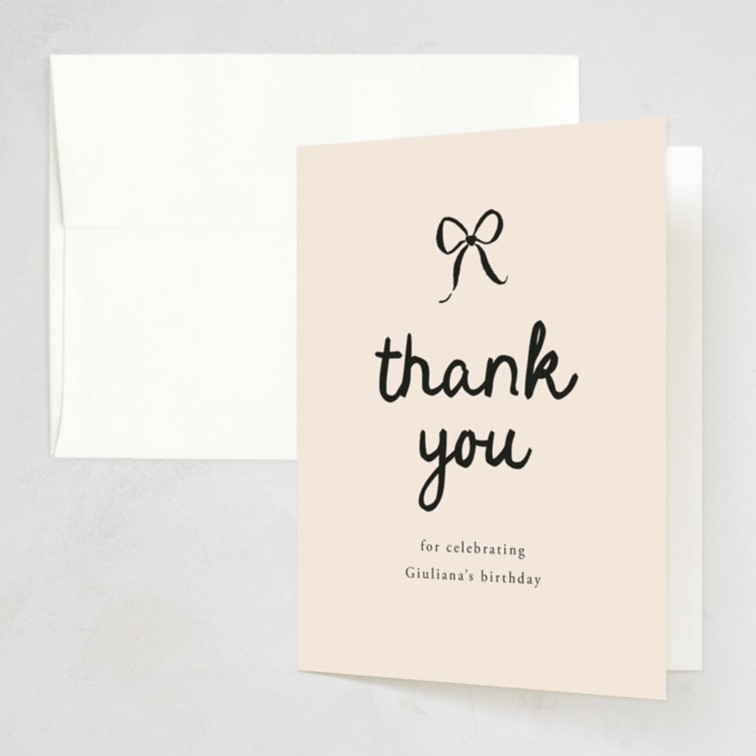 "Inked Balloon" - Party Thank You Cards in Ink by Carmia Jordaan - Front
