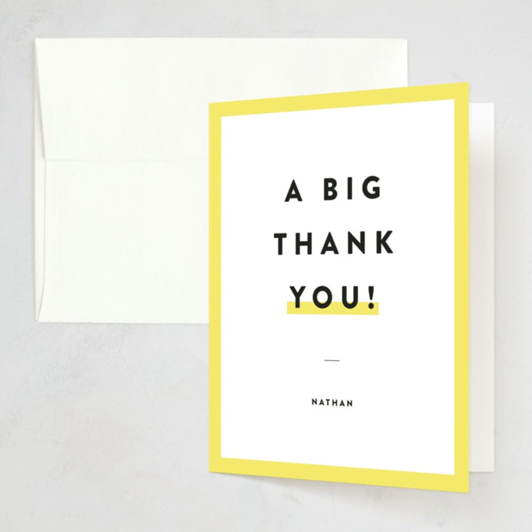 "highlighter" - Party Thank You Cards in Canary by Adelyn T. - Front