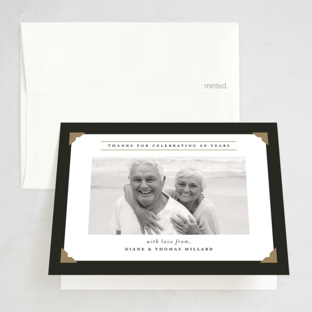 "Diamond" - Party Thank You Cards in Onyx by Heather Schertzer - Front