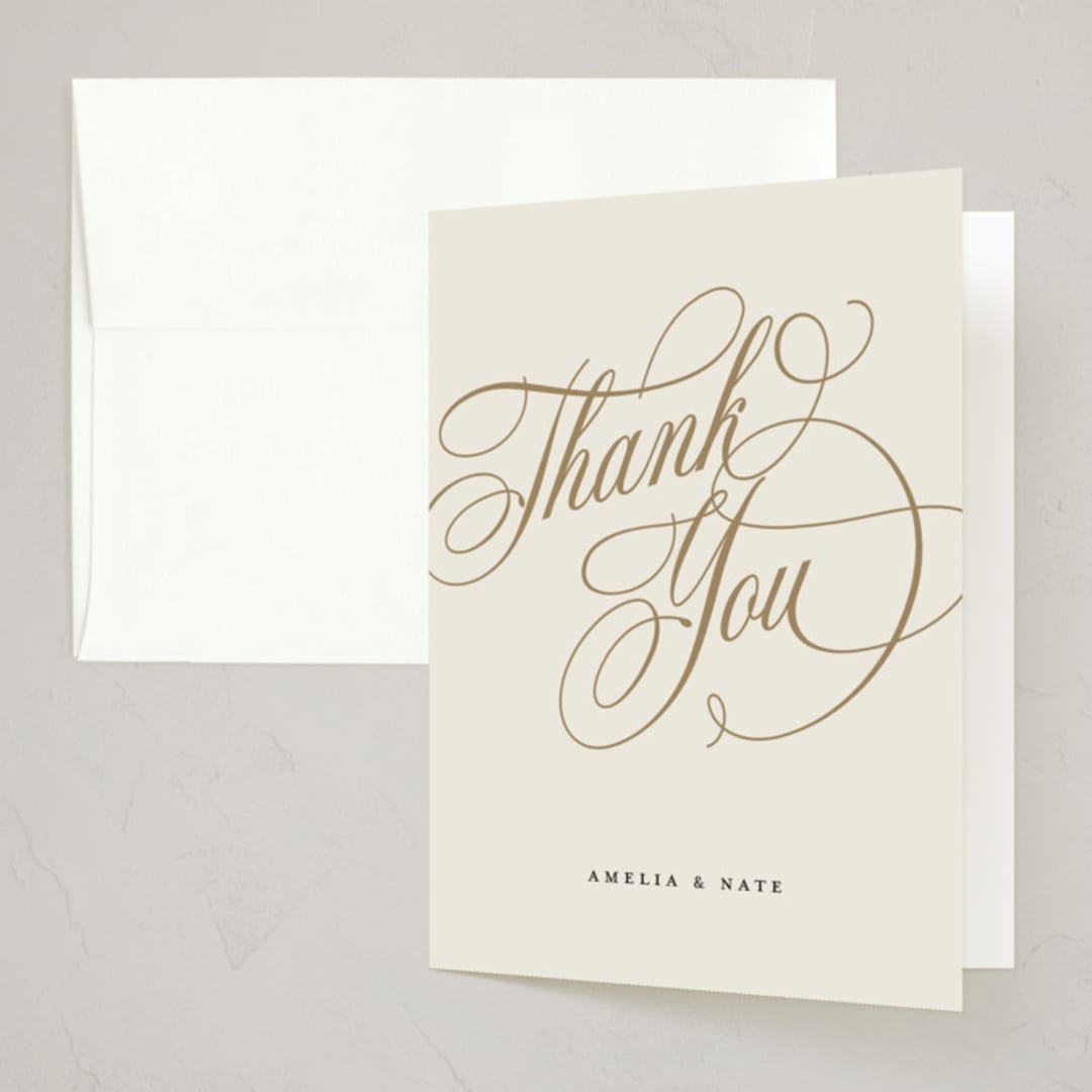 "Fancy Feast" - Party Thank You Cards in Vanilla by Spinsugar - Front
