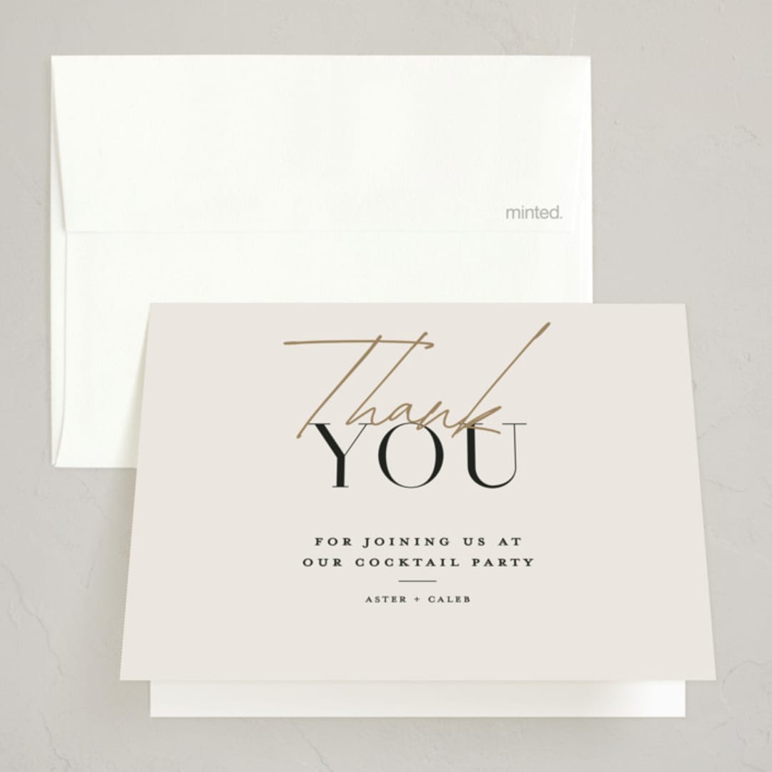 "chic" - Party Thank You Cards in Champagne by Summer Winkelman - Front