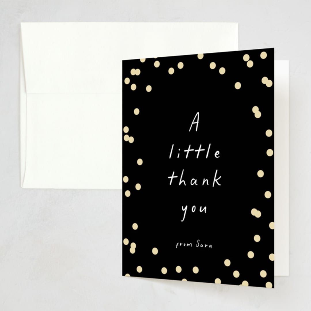 "Simple Confetti" - Party Thank You Cards in Midnight by Erin L. Wilson - Front