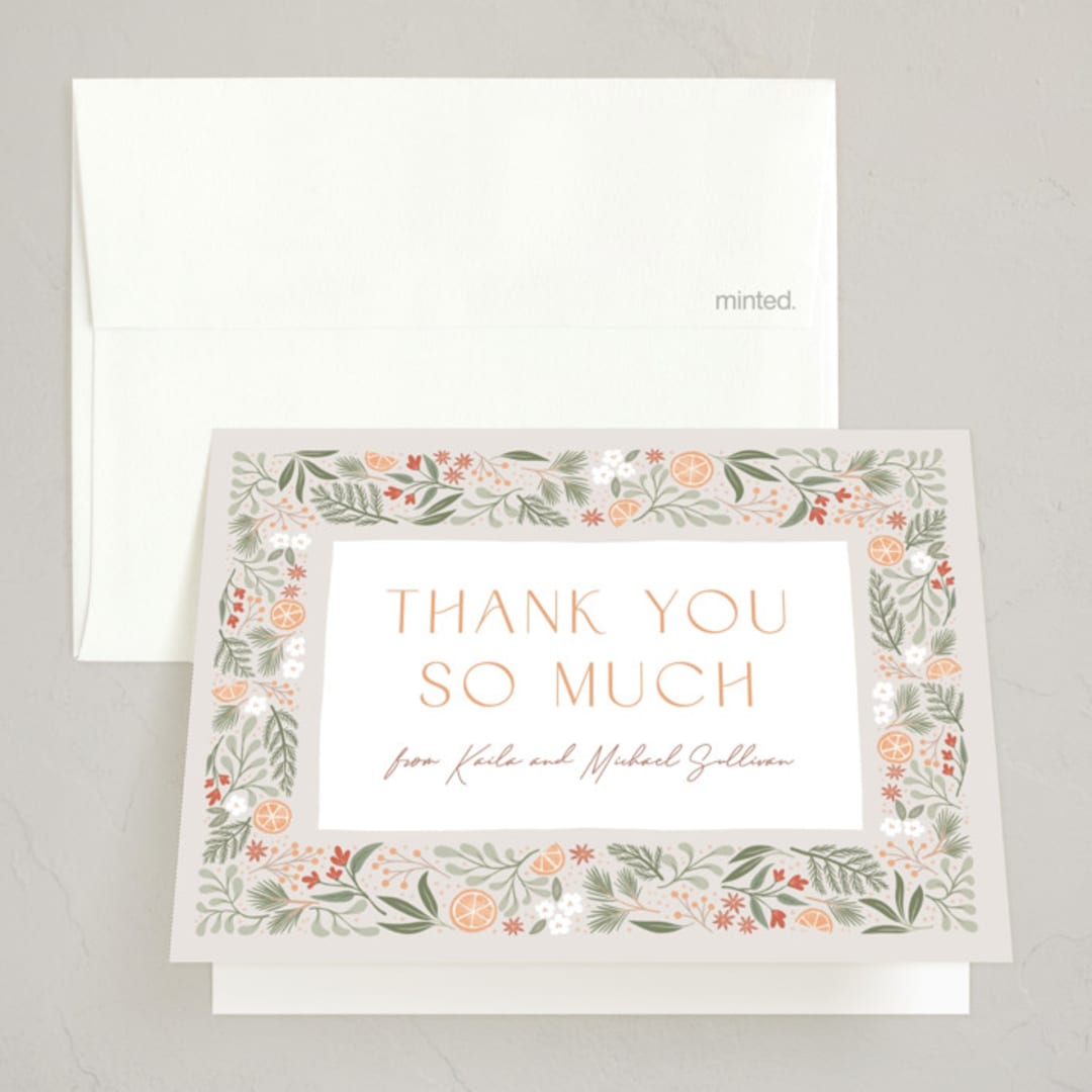 "Friendsgiving Celebration" - Party Thank You Cards in Pumpkin Pie by Randi Cirelli - Front