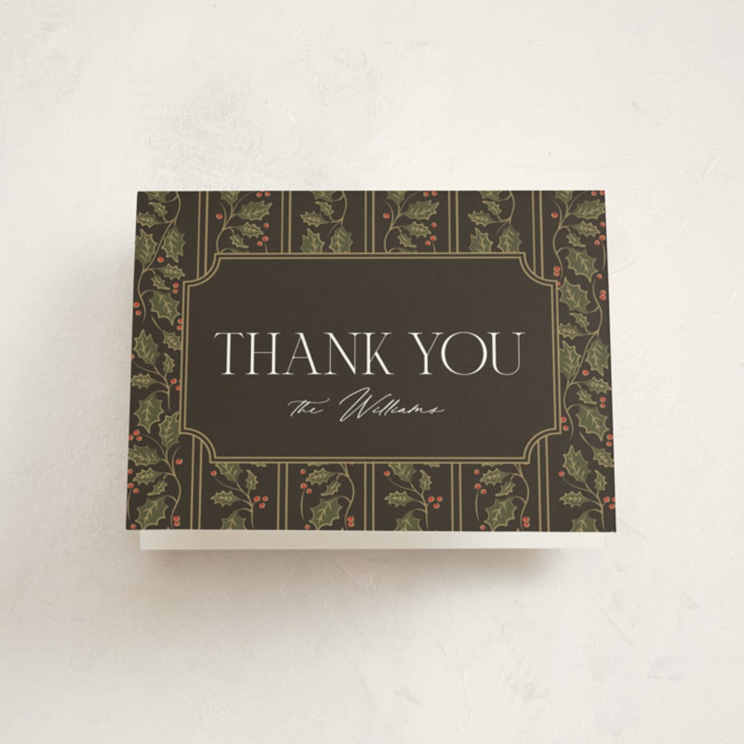 "engraved frame" - Party Thank You Cards in Pine by Robert and Stella - Front