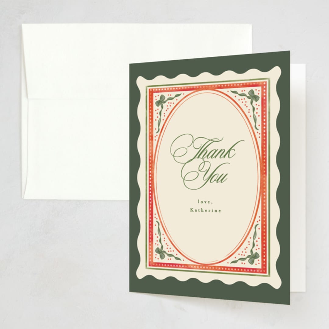 "Christmassy" - Party Thank You Cards in Eggnog by Creo Study - Front