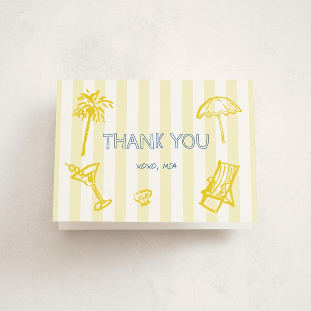 "beach icon" - Party Thank You Cards in Sunny by Cass Loh - Front