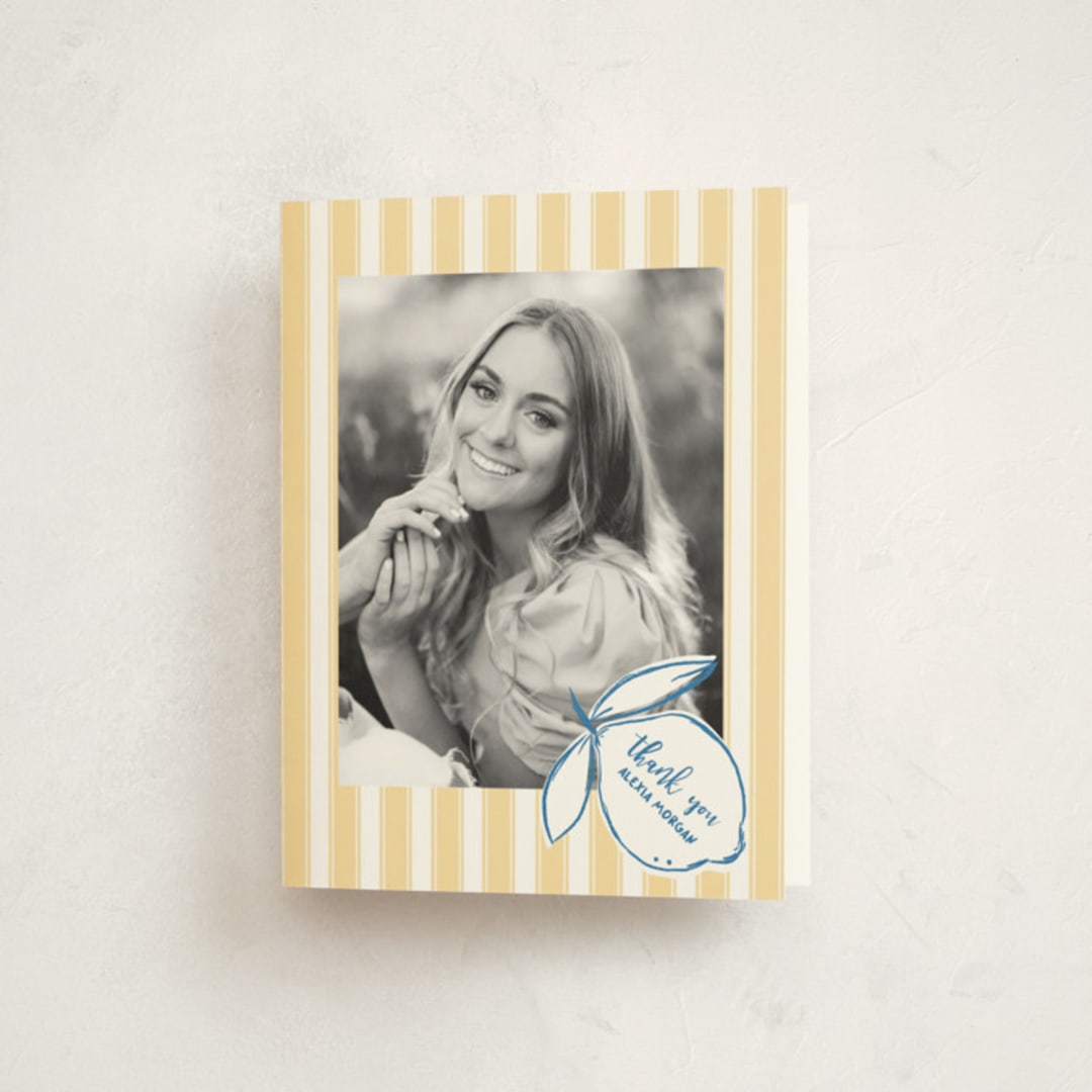 "Citrine" - Party Thank You Cards in Lemon by Jelena Vuletic - Front