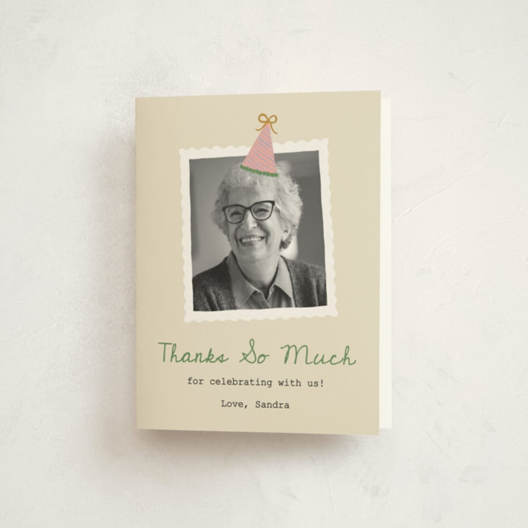 "Birthday Snapshot" - Party Thank You Cards in Confetti by Kercia Jane - Front