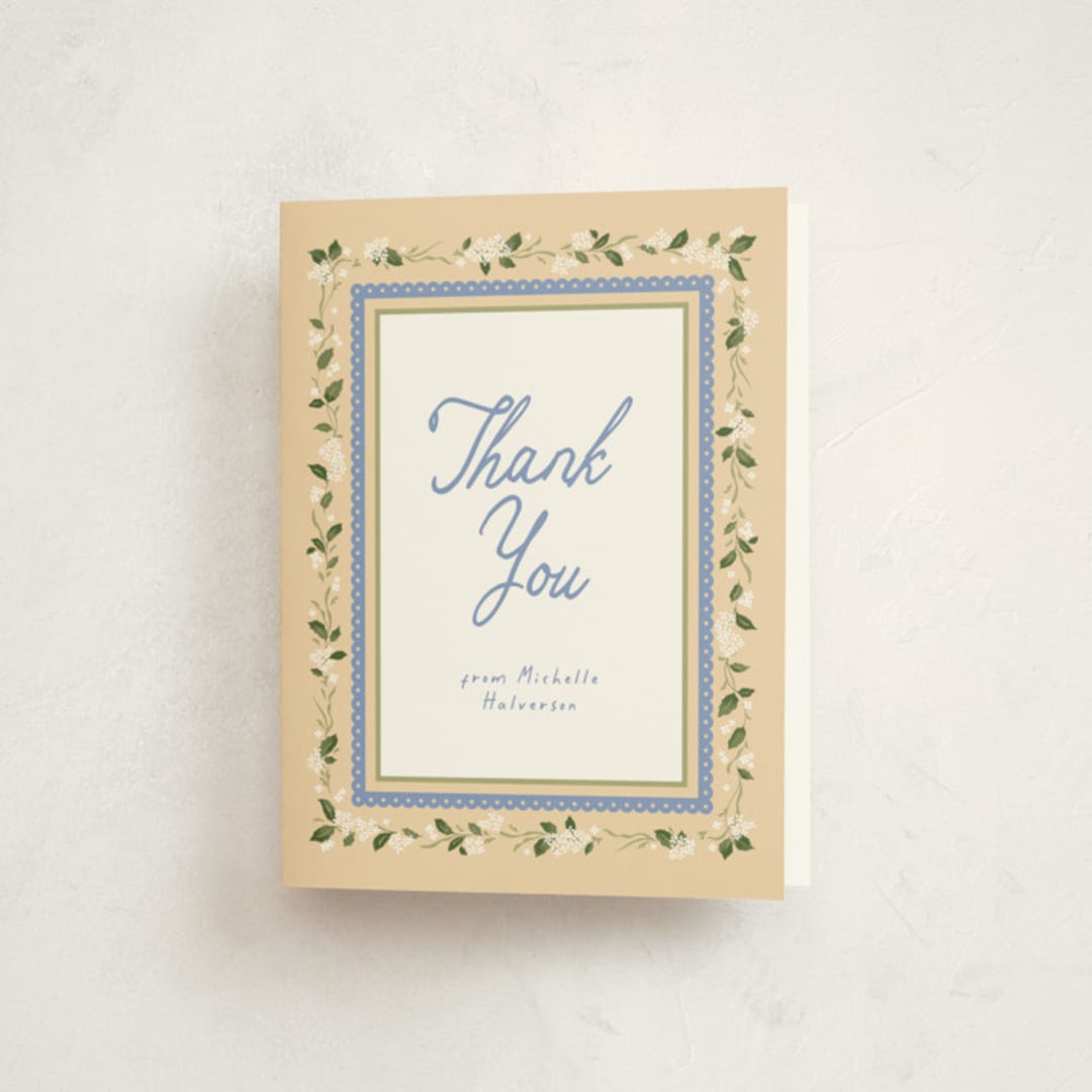 "Sweet Hydrangea" - Party Thank You Cards in Summer Lemon by Erin L. Wilson - Front