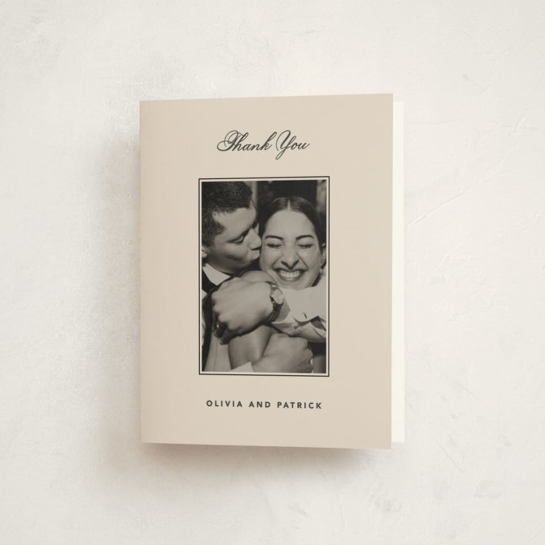 "Natty" - Party Thank You Cards in Dusty Rose by Creo Study - Front