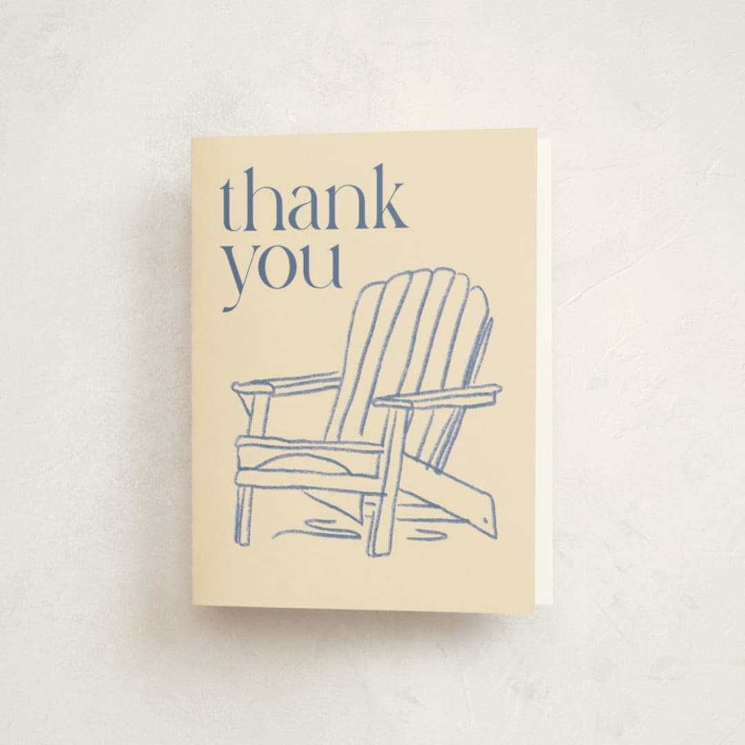 "Soiree in the Sand" - Party Thank You Cards in Cream by Cotton and Bow - Front