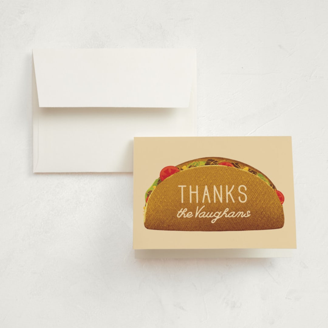"Tacos" - Party Thank You Cards in Crepe by Gwen Bedat - Front