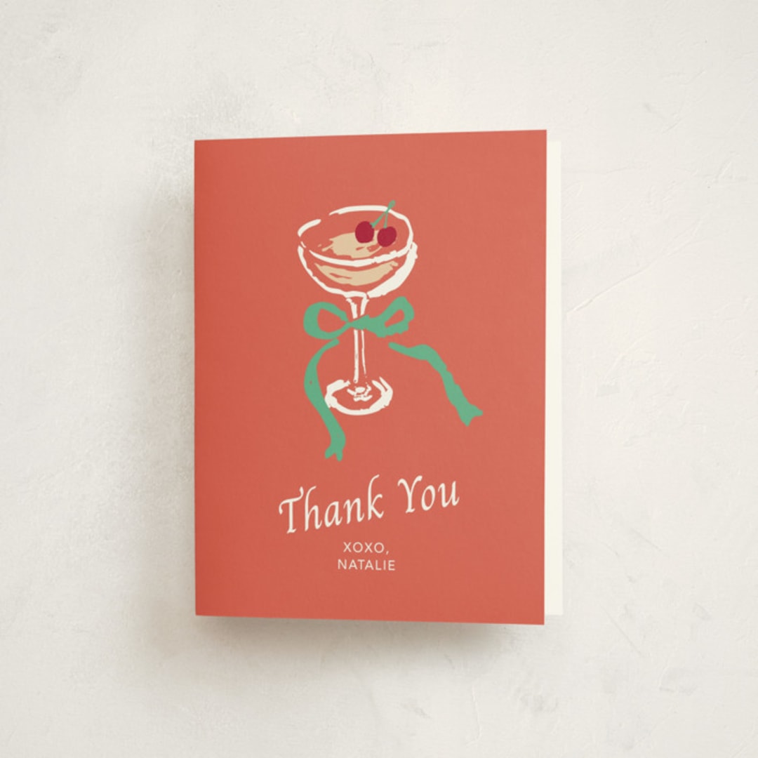 "Sip & Celebrate" - Party Thank You Cards in Tropical Fizz by Cass Loh - Front