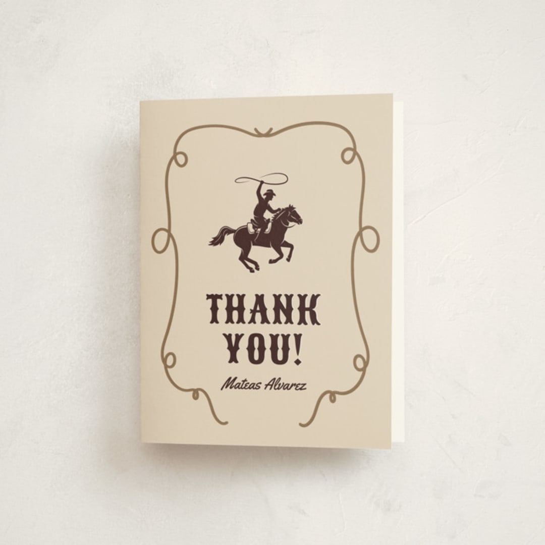 "Giddy up, Y'all!" - Party Thank You Cards in Chardonnay by Sherley Ferreira - Front