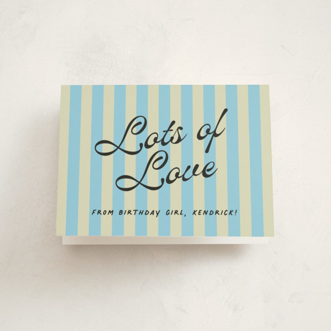 "calvin" - Party Thank You Cards in Summer Blue by chocomocacino - Front