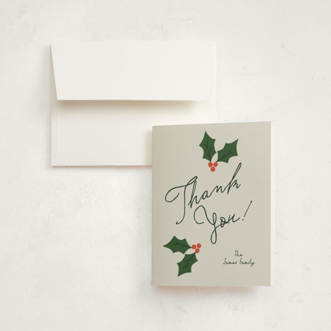 "Festive" - Party Thank You Cards in Classic by Kelly Watkins - Front