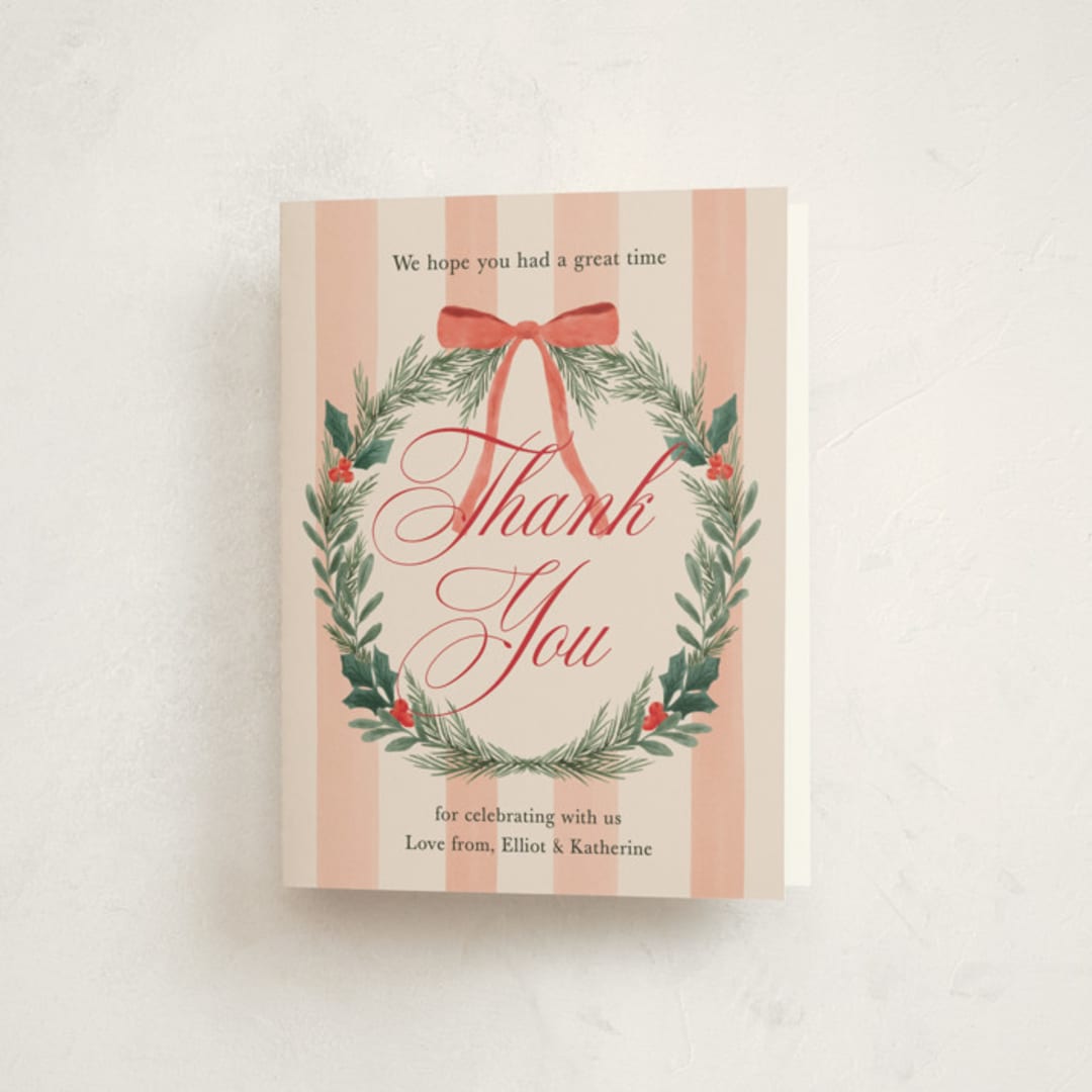 "Festive Party" - Party Thank You Cards in Cherry by Elly - Front