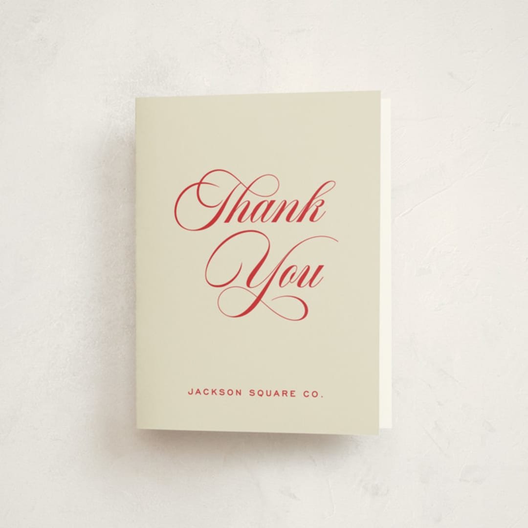 "Jolly Good Time" - Party Thank You Cards in Berry by Louise Kay - Front