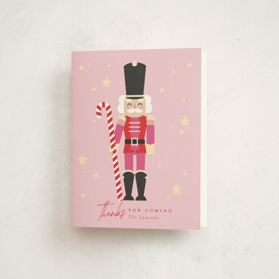 "Cracking" - Party Thank You Cards in Candy by Hudson meet Rose - Front