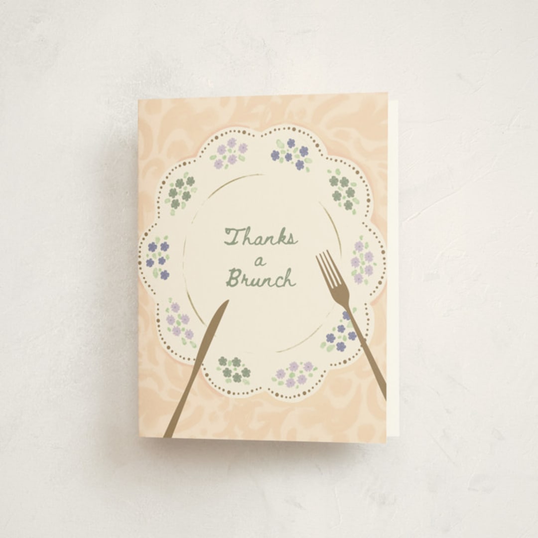 "Birthday Brunch Table" - Party Thank You Cards in Buttercream by Hannah Williams - Front