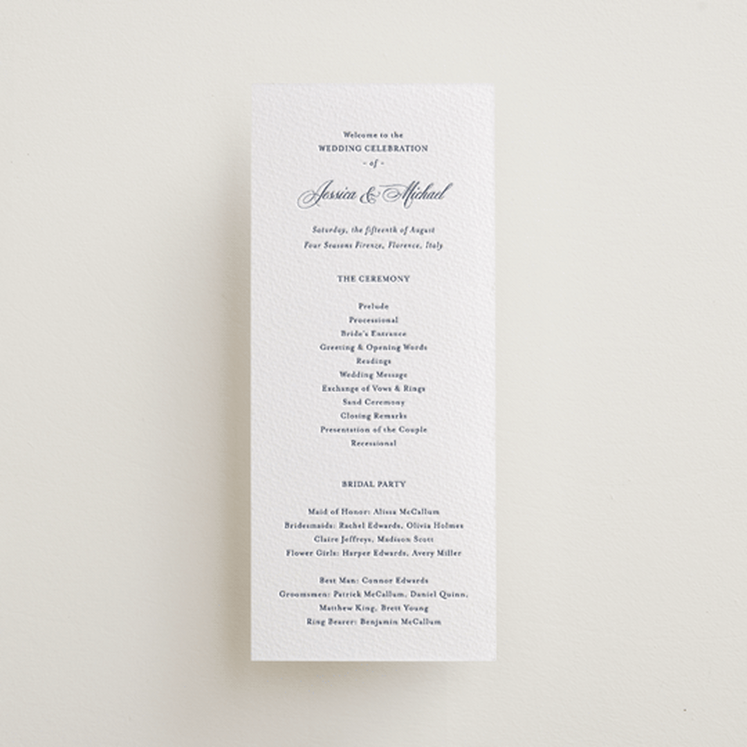 "Empire" - Letterpress Long Programs in Aegean by Jennifer Postorino - Front