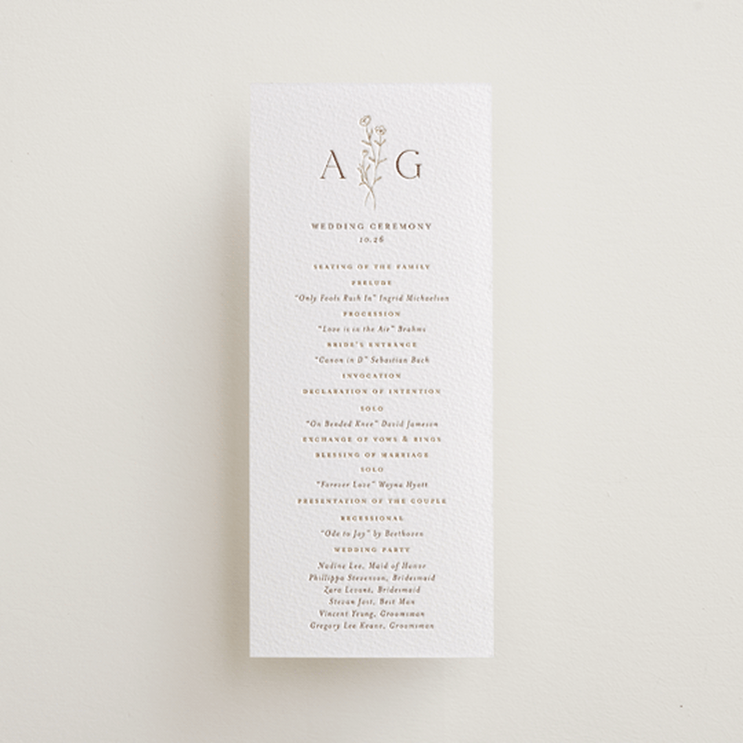 "kouignette" - Letterpress Long Programs in Toffee by chocomocacino - Front