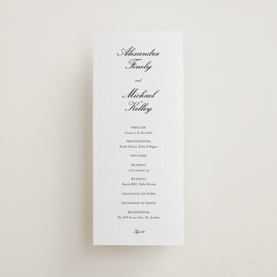 "Finely" - Letterpress Long Programs in Soft Black by Ani Somi - Front