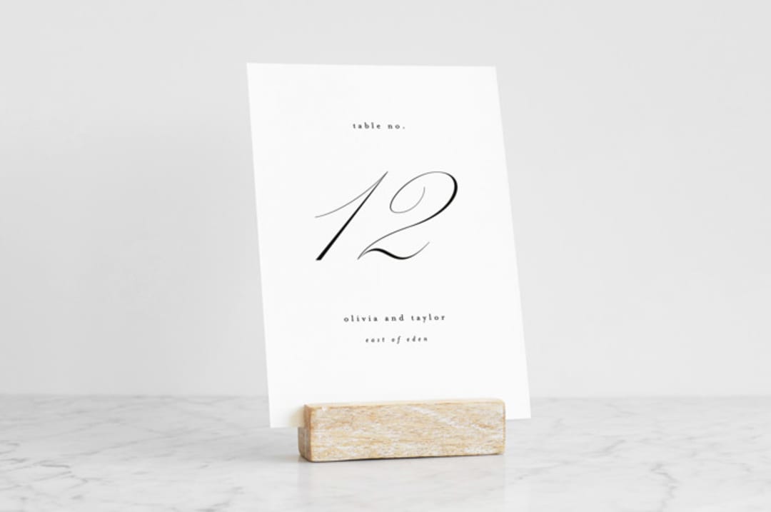 "Whitewashed Wood" - Place Card Holders in White Wash by Minted - With Sign