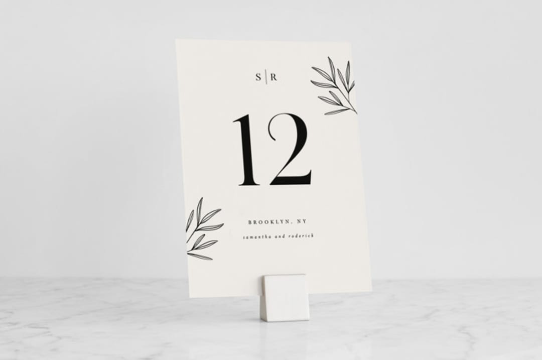 "Brushed Silver Cube" - Place Card Holders in Silver by Minted - With Sign