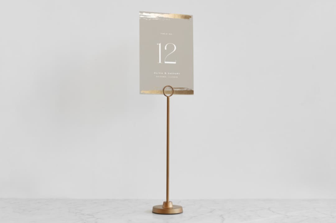 "Brass Round" - Place Card Holders in Brass by Minted - With Sign