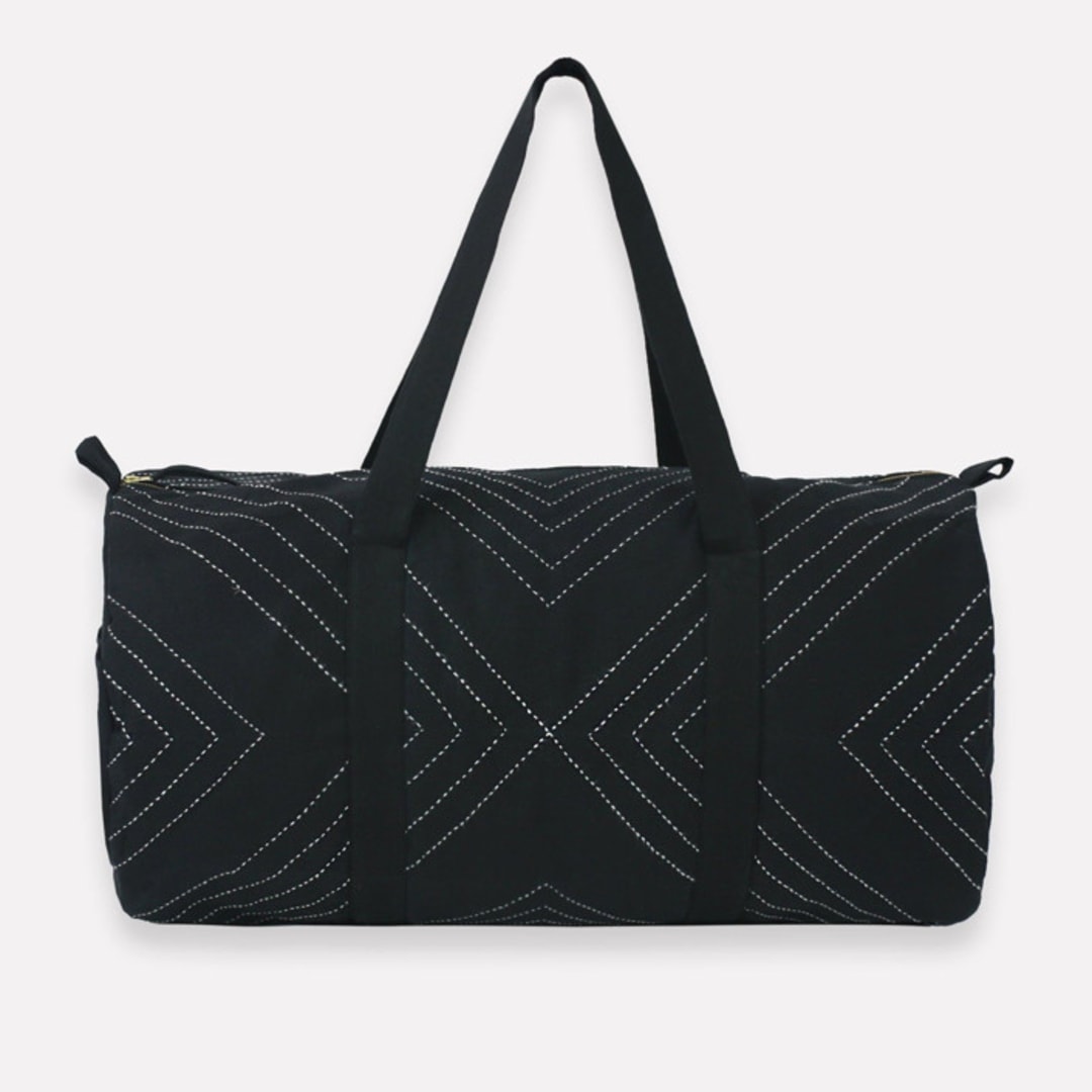 "Arrow Canvas Duffle Bag" - Tote Bag in black by Anchal