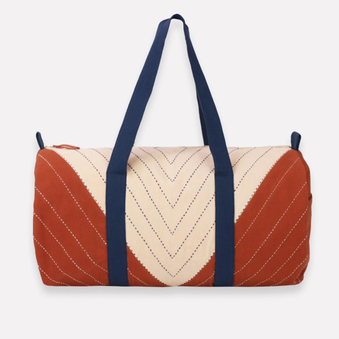 "Triangle Canvas Duffle Bag" - Tote Bag in red by Anchal