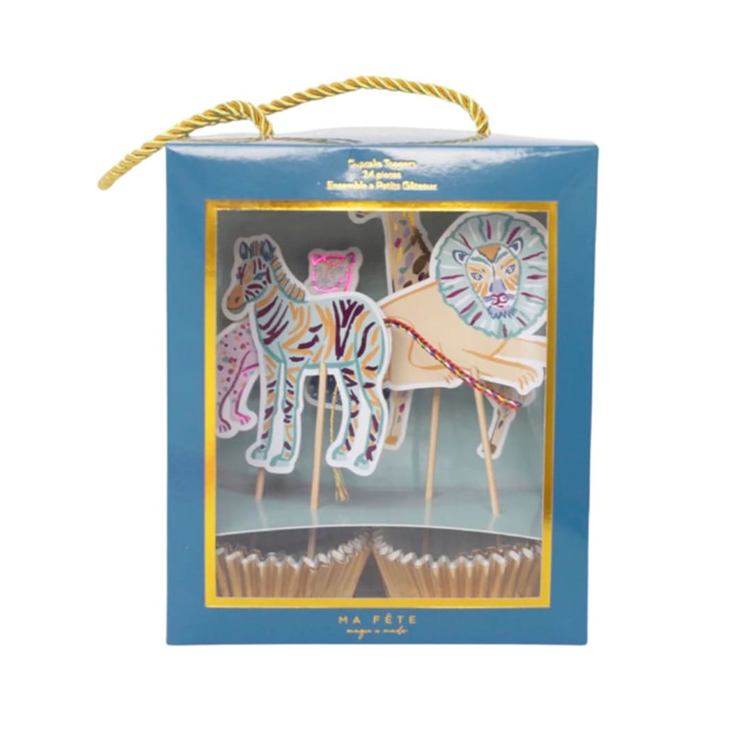 "Safari Cupcake Toppers (16)" - Party Cake Toppers in multicolorassorted-colors by MA FÊTE