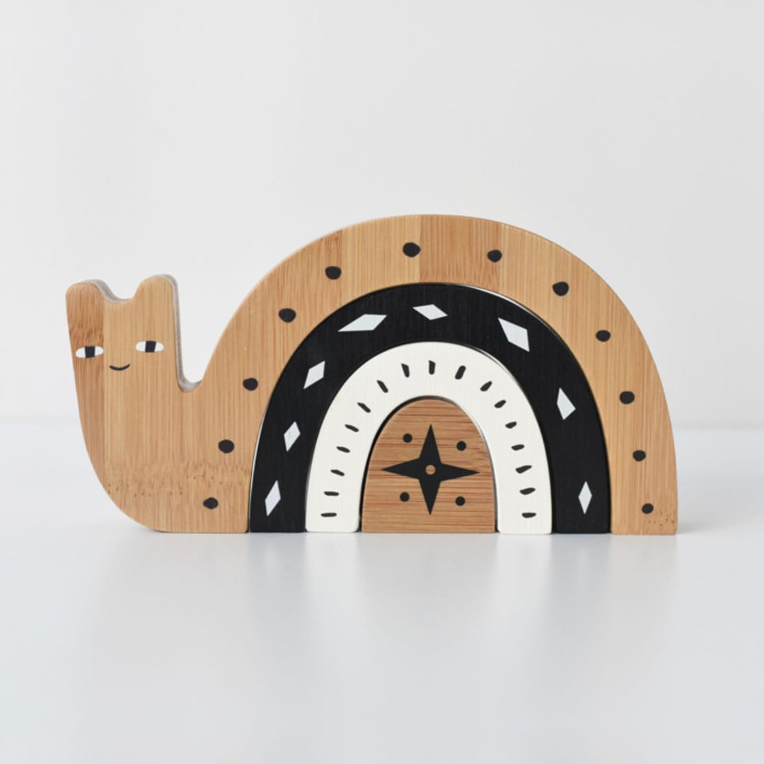 "Bamboo Nesting Snail" - Toys in multicolor by Wee Gallery