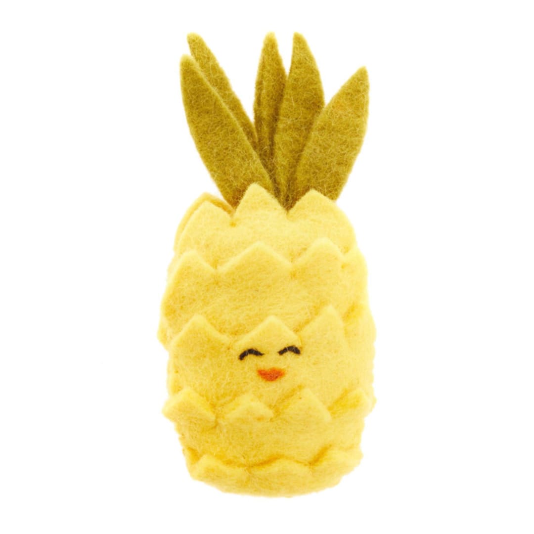 "Felt Food Toys & Picnic Basket-Pineapple" - Toys in yellow by Global Goods Partners