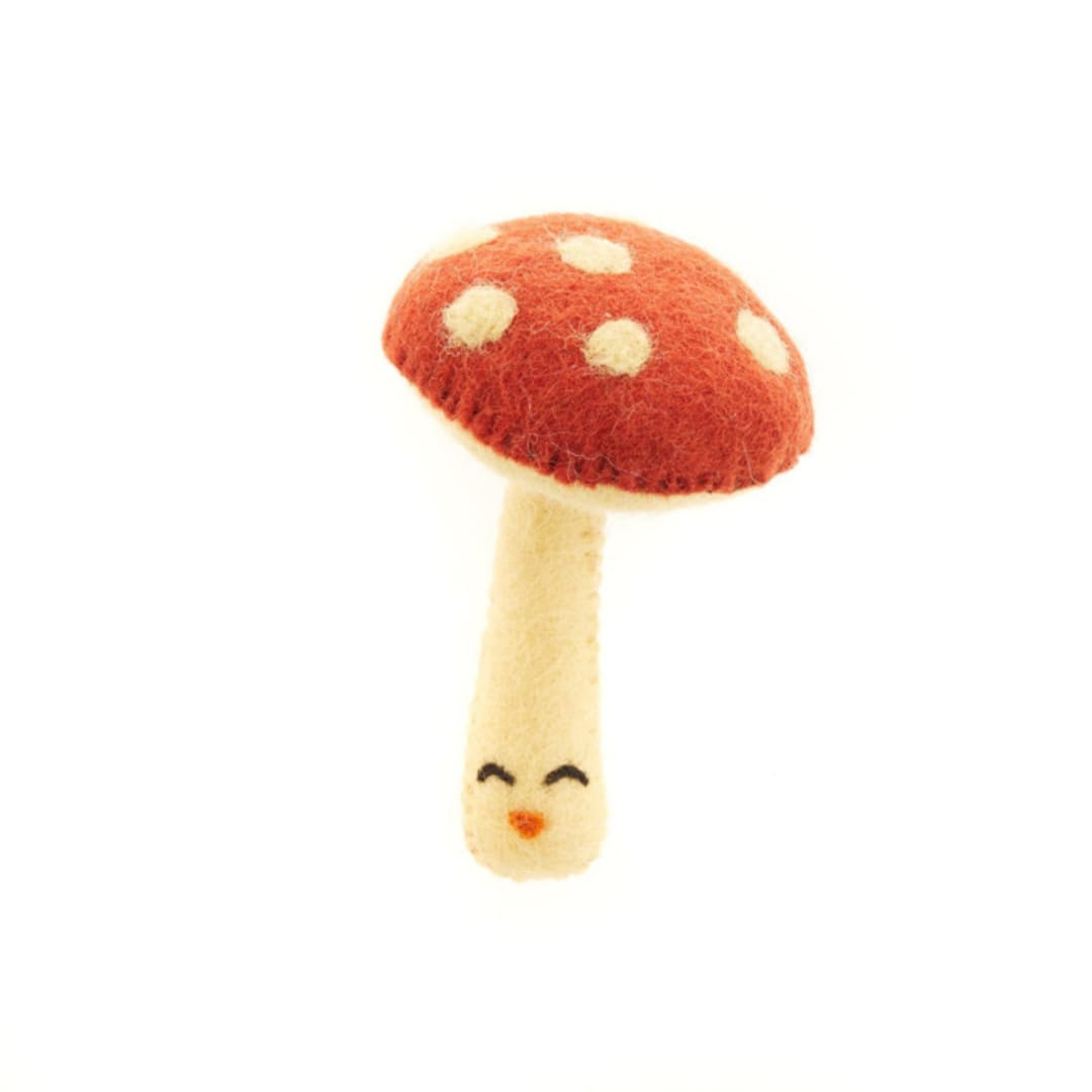 "Felt Food Toys & Picnic Basket-Mushroom" - Toys in white by Global Goods Partners