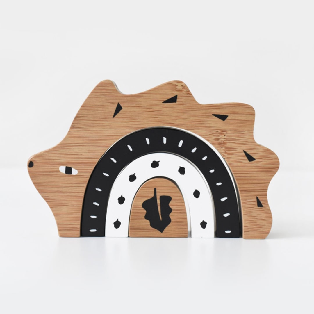 "Bamboo Nesting Hedgehog" - Toys in multicolor by Wee Gallery