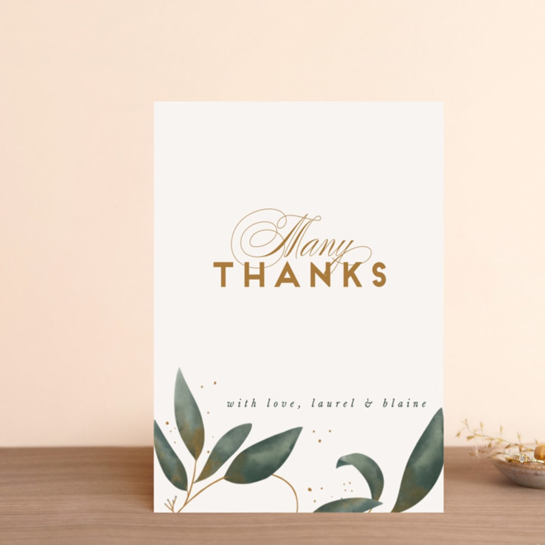 "Love Grows" - Wedding Thank You Postcards in Leaf by Leah Bisch - Front